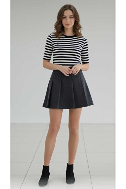 Sensis Kaşe Kumaş Astar Şortlu Mini Etek