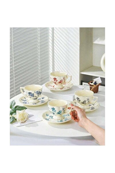 UNIVERSAL UNIBUNNY Ceramic Coffee Cup with Saucer in Elegant Pink Floral Design