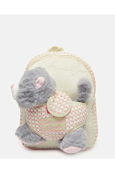 REDTAG Girls Beige Fur Backpack