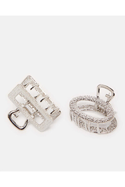 REDTAG Women Grey Embellished Hair Clips (Pack of 2)