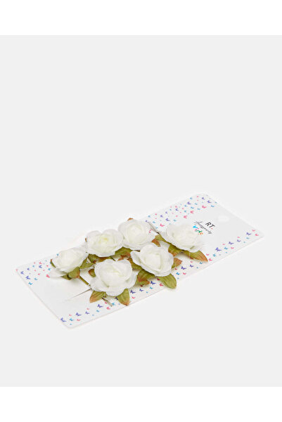 REDTAG Girls White Embellished Hair Clips Set (Pack of 6)