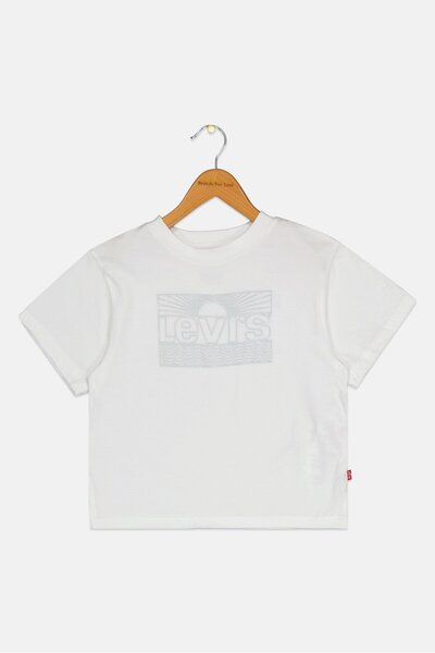 Levi's Kids Boy Crew Neck Short Sleeve Brand Logo T-shirt, White