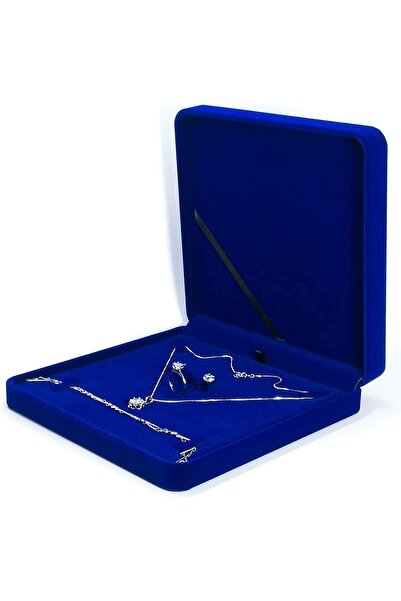 Generic JunningGor Luxury Dark Green Jewelry Box for Wedding Set (PU Leather)