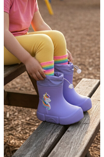 Hızlı Al Astarlı Çocuk Yağmur Çizmesi( Küçük Kalıp 1 Numara Büyük Tercih Edin...