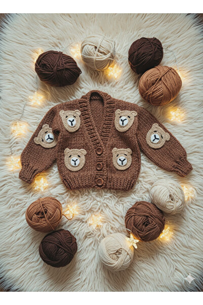 Handmade Lily Knitting Hand-Knitted Teddy Bear Cardigan