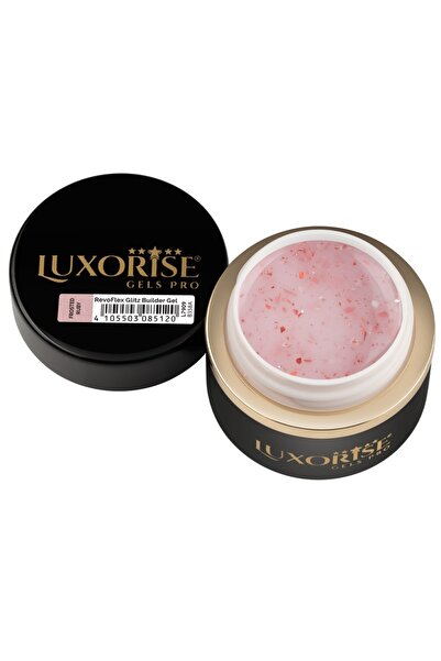 LUXORISE RevoFlex Glitz UV Nail Builder Gel 15ml, Frosted Ruby