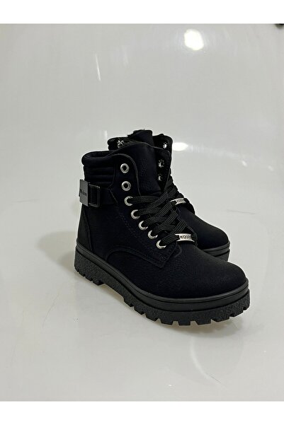 Wickers 2159 Siyah Nubuk Kemer Detaylı Çocuk Botu