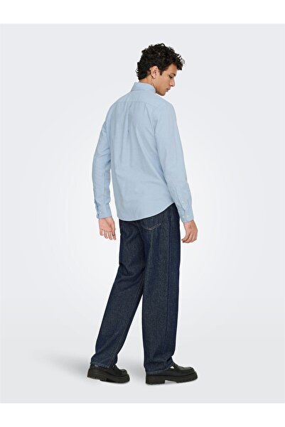 Only & Sons Cămașă ONSGATON REG LS 0360 FRML Cămașă albastră pentru bărbați - 22034511
