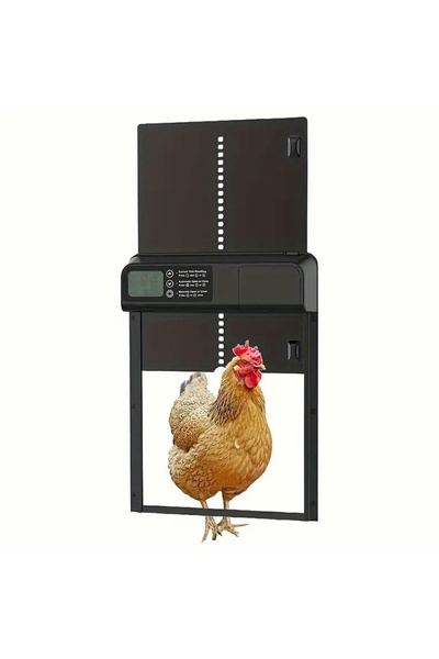 zola Usa automata pentru cotetul gaini, afisaj LED, IPX4, alimentare pe baterii, 32 x 25 x 5 cm