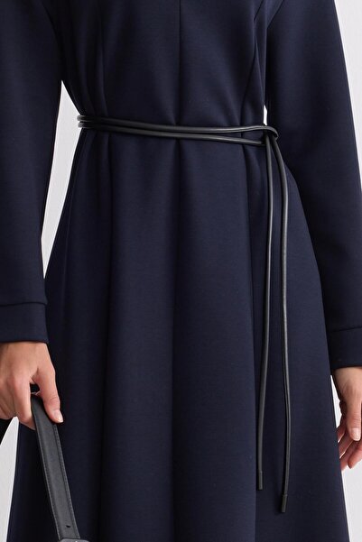 ipekton studio Bağlamalı Kordon Vinleks Kemer Siyah