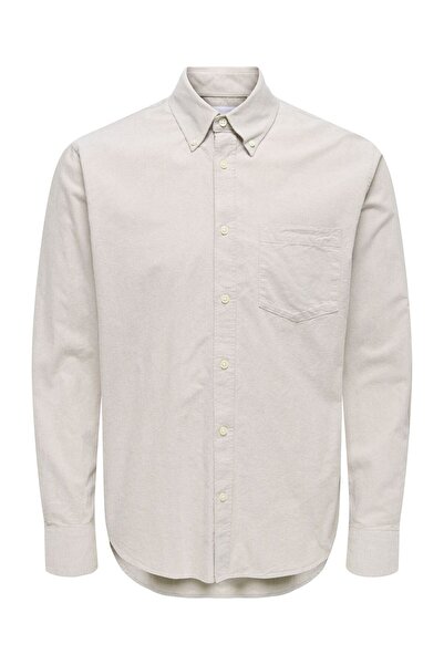 Only & Sons Onsgaton Reg Ls Shirt 0360 Frml Men's Gray Shirt - 22034511