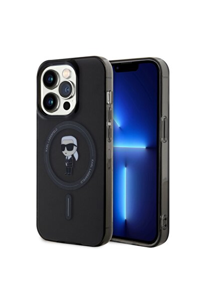 Karl Lagerfeld Carcasă pentru iPhone 14 Pro Max, IML MagSafe, Neagră