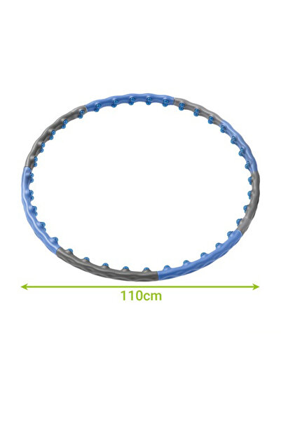 zola Cerc hula hoop de antrenament, 48 de tinte, 110 cm, pliabil, 8 segmente, PVC, albastru/gri