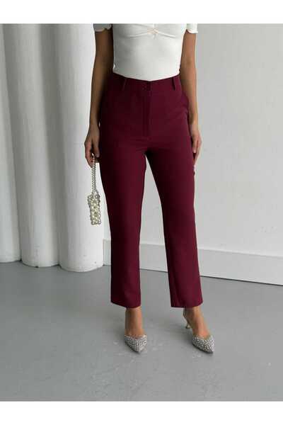 Milamia Pantaloni clasici pentru femei, cu picioare înguste, până la gleznă, tip morcov