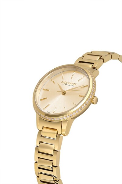 Dice Kayek Dk.1.Ag1400.05 Steel Case Steel Band 5 Atm Water Resistant Gold Color Women Wristwatch