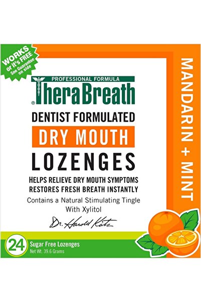 Therabath معينات ثيرابريث لعلاج جفاف الفم بنكهة اليوسفي والنعناع، 24 قرصًا