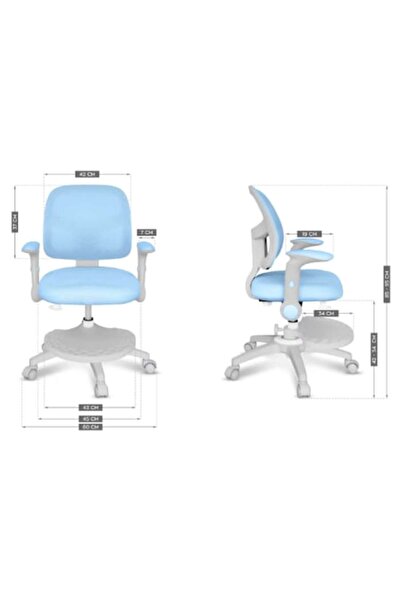 OEM Εργονομική περιστρεφόμενη υδραυλική παιδική καρέκλα γραφείου, κάθισμα αφρού, εργονομική πλάτη, μπλε