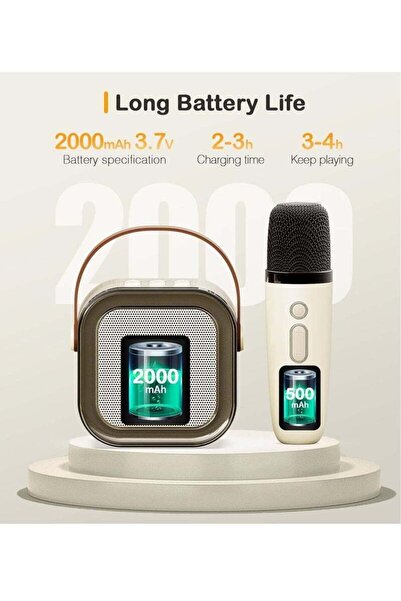 Generic Mini Karaoke Machine with 2 Wireless Microphones – Portable Bluetooth Speaker for Kids and Adults