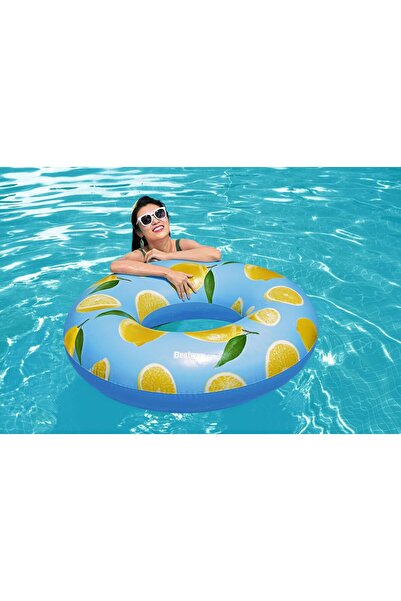 BESTWAY Lemon-Scented PVC Swim Ring with Repair Patch