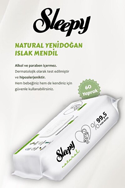 Sleepy 7 AL 6 ÖDE Natural Yenidoğan 60'lı Islak Havlu ve ROSIE