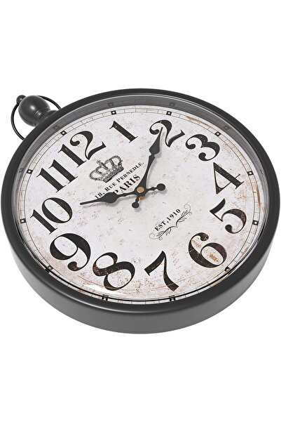 Generic Menterry Classic European Vintage Wall Clock (Black) - Silent Quartz, 11.8 x 9.3 in