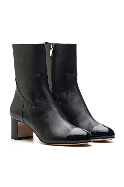 Sofia Baldi Resty Black Genuine Leather Women's Heel Boots