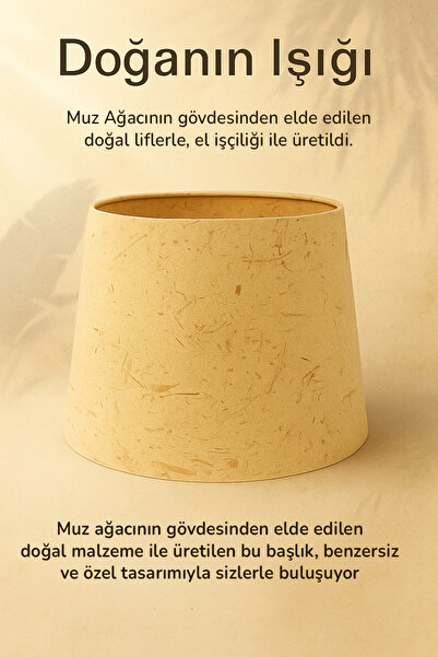 Vivido Home Doğal Muz Ağacı Lifli Ahşap Lambader