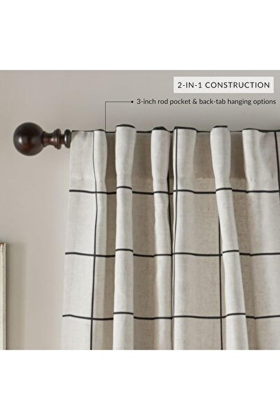 Generic Brighton Printed Blackout Curtain Panel, 52 x 95 in, Black - Rain Home Fashions