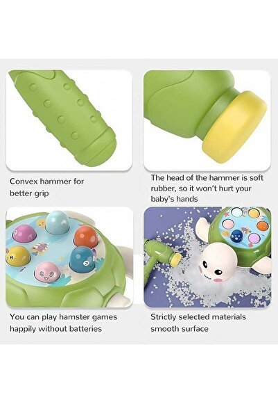Generic Hammering and Pounding Turtle Toy with Hammer - Educational Interactive Toy for 2+ Year Olds