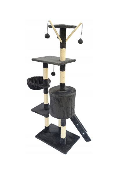 zola Cat play set, 6 levels, ladder, house, scratching post, toys, MDF/jute, 49x35x141 cm