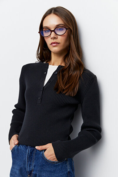 urban focus Half Placket Crew Neck Sweater