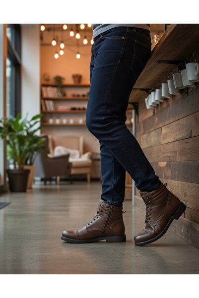 Budaks Genuine Leather Men's Boots with Fur Inside, Water, Snow, Cold Resistant, Non-Slip Thermo Rubber Sole Guaranteed