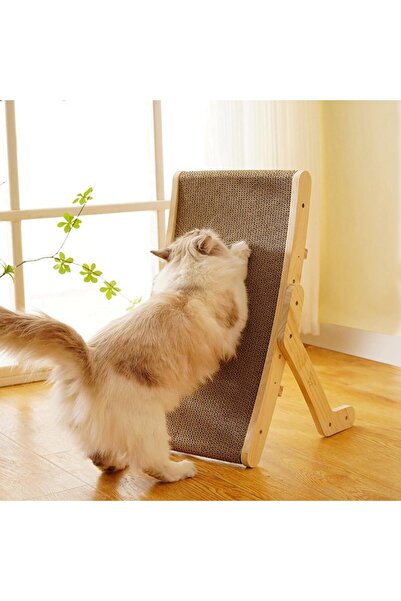 zola Cat claw scratching and relaxation stand, wooden frame, 43x25 cm, brown/grey