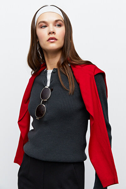 urban focus Half Placket Crew Neck Sweater