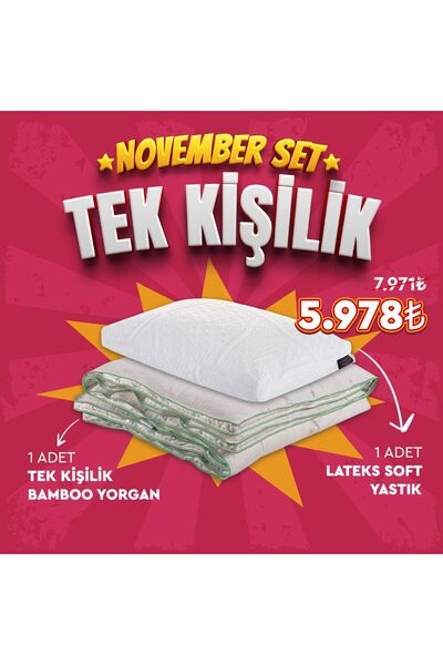 Wellmatt Bambu Tek Kisilik Yorgan ve Yastık