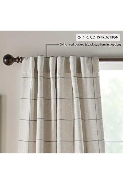 Generic Brighton Printed Blackout Curtain Panel - 52 x 84 in, Gray, Lined
