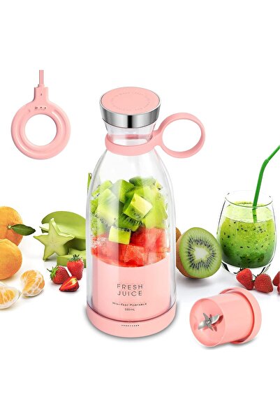 SokShop Mini blender portabil - Smoothie & Shake, încărcare USB, 6 lame din oțel inoxidabil, 380 ml