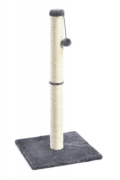 zola Cat claw and toy holder,pole with rope and ball, 100x40x40 cm, beige and grey
