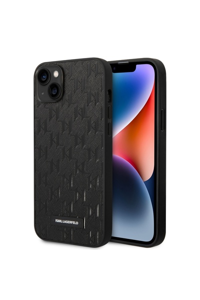 Karl Lagerfeld Carcasă pentru iPhone 14 Plus, Saffiano, Negru