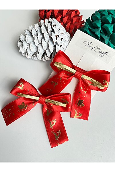 Red Ribbon Bow Christmas Custom Design 2-Piece Clip Buckle