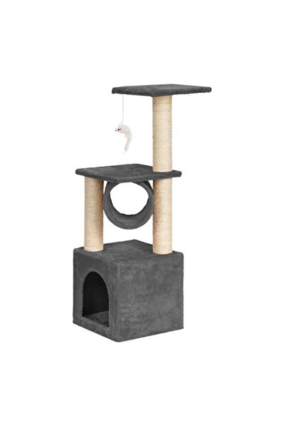 zola Play set for cats, claw holder, mouse toy, play tunnel, sleeping place, 90x31cm, grey