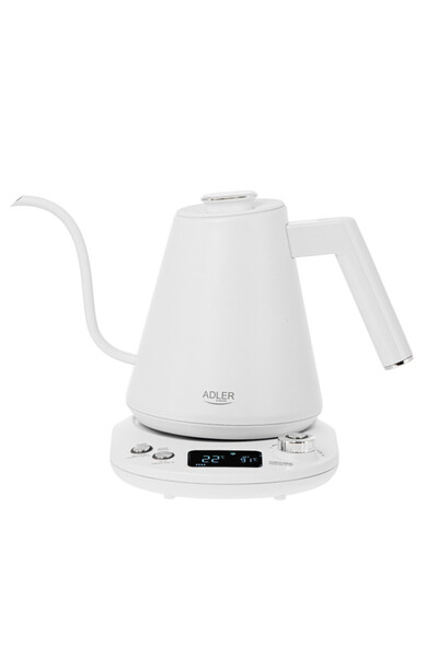 adler Electric kettle AD 1349W, 1100W, 1 l, 40-100 C, Keep warm, LED display, White