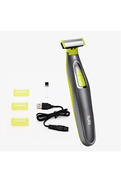 Voltz Aparat de ras fără fir Oliver OV51812C, 5 W, USB, 300 mAh, Lamă detașabilă, Negru/Galben