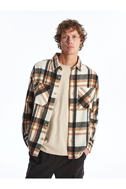 LC Waikiki Xside Casual Fit Long Sleeve Plaid Mens Lumberjack Shirt Jacket