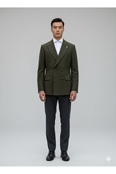 dcn giyim 1985 Men's Cashmere Look Khaki Jacket-17891