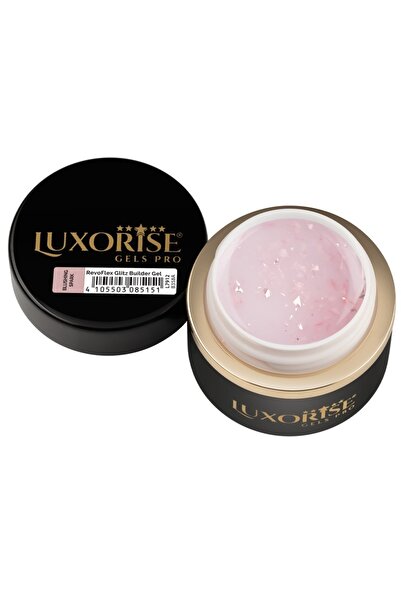 LUXORISE RevoFlex Glitz UV Nail Builder Gel 15ml, Blushing Spark