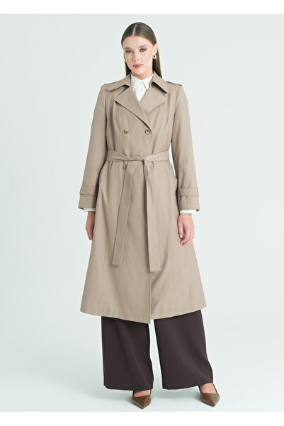 Armağan Double Breasted Belted Trench Coat