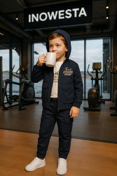 inowesta trend Boy's Premium Softshell Hooded Top Quality Parachute Fabric 3-Piece Suit