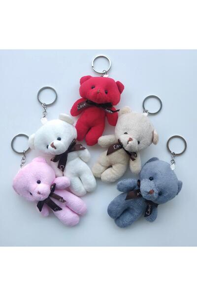 yumakça Sevimli Peluş Ayıcıklı Anahtarlık Çanta Çarmı 5 Adet Set