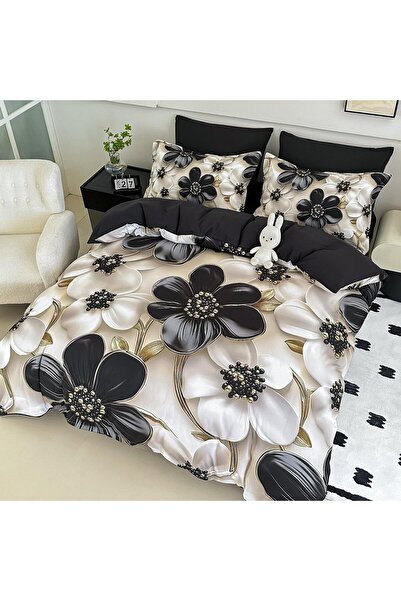 JOJO Elegant black-white-gold floral pattern